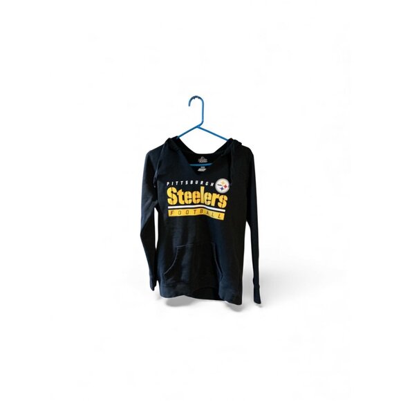 Pittsburgh Steelers Womens Black Hoodie Sweatshirt By Majestic Small Size S - Picture 3 of 6